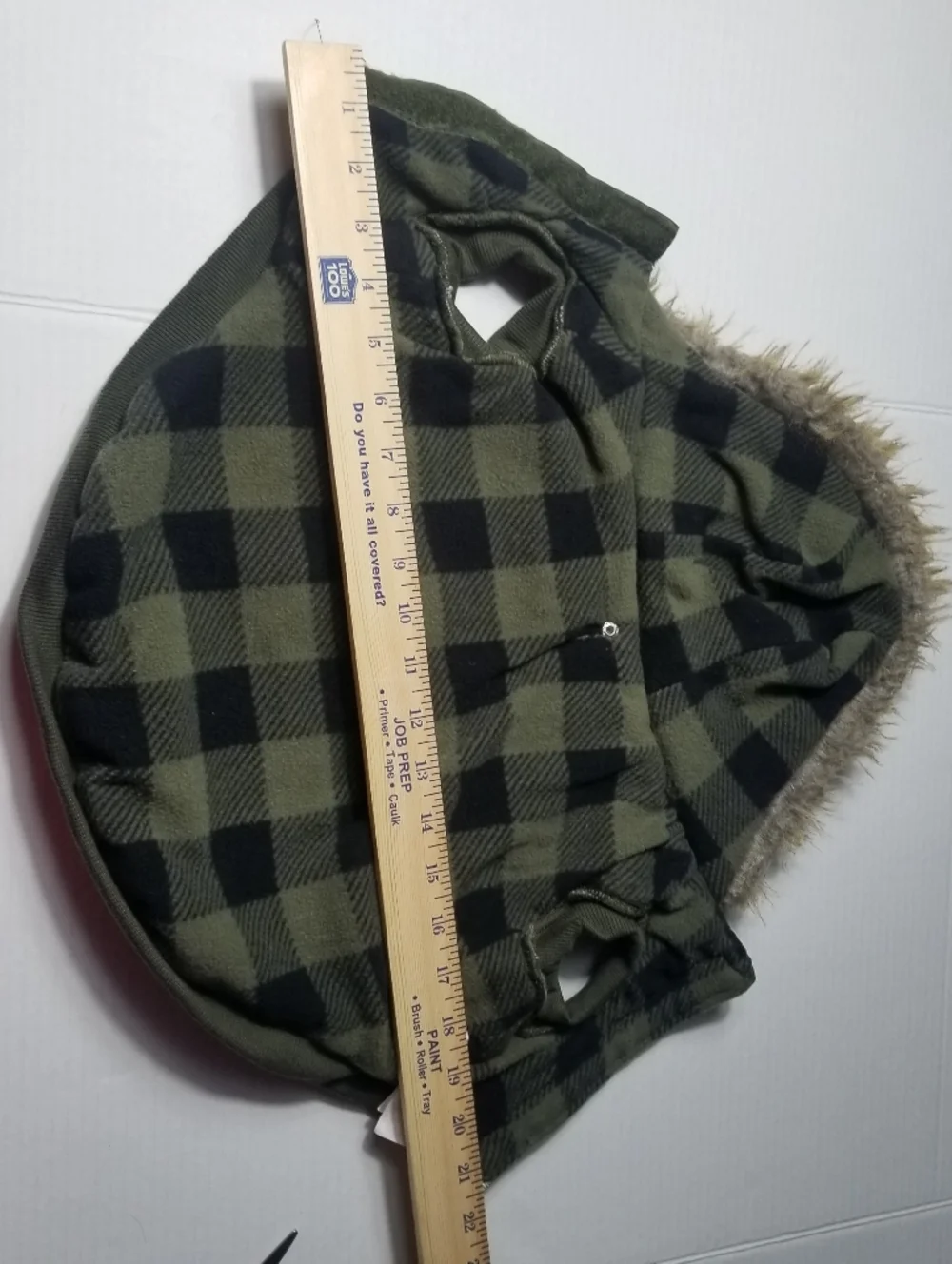 LUVGEAR DOG QUILTED OLIVE COAT WITH FAUX FUR HOOD SIZE MEDIUM